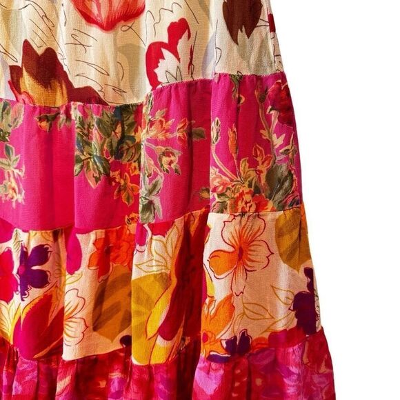 Coldwater Creek Tiered Floral Skirt Women’s Small Bohemian - Picture 4 of 7